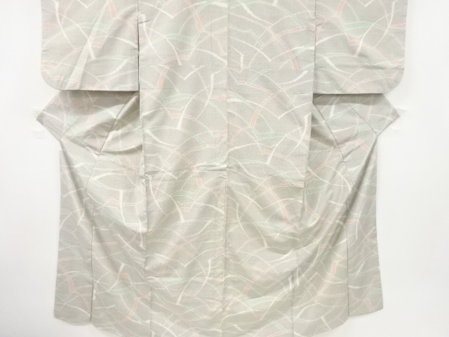 アンティーク　抽象模様織出し十日町紬着物